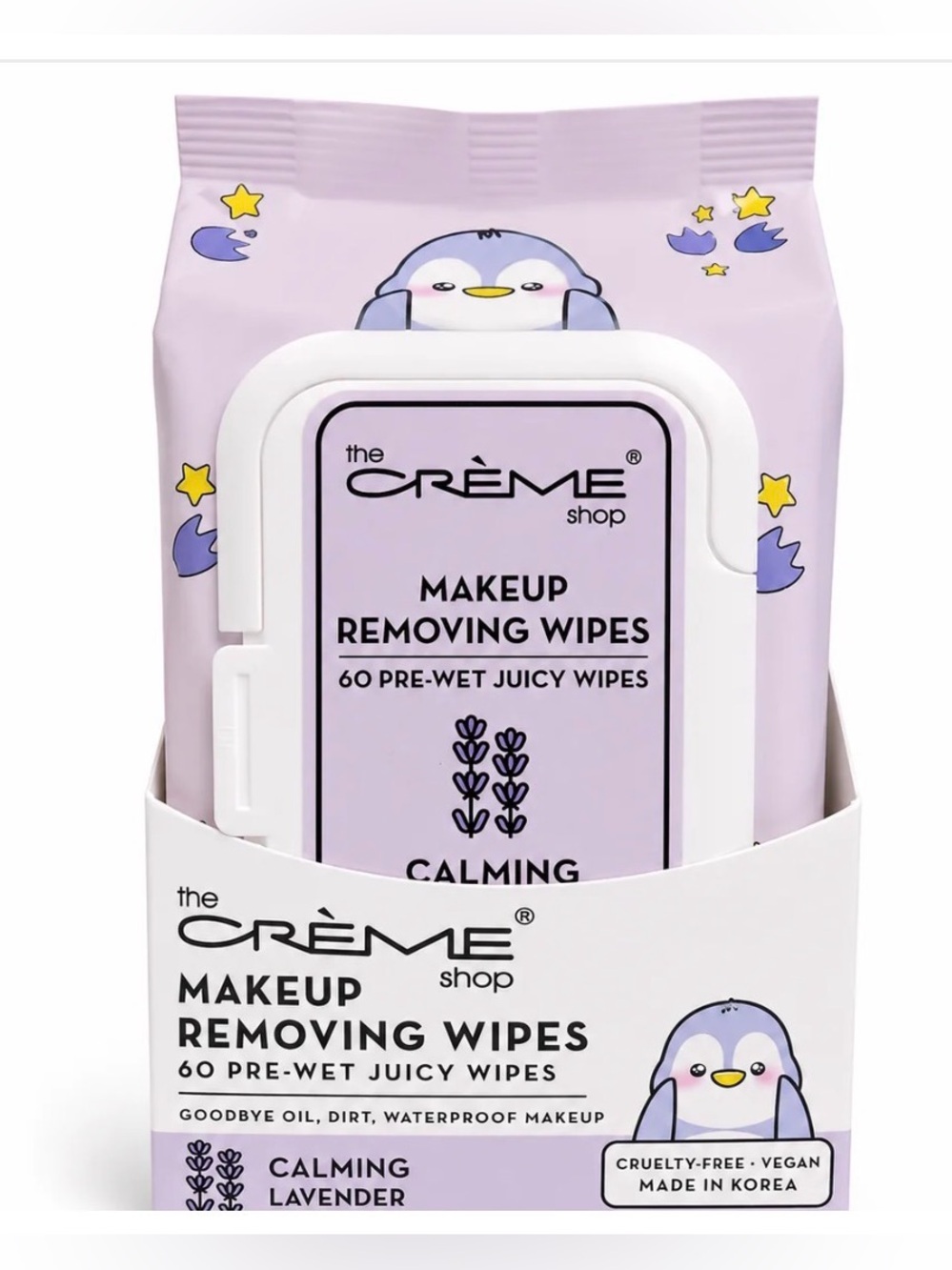 The Crème Shop Calming Lavender Makeup Removing Wipes - Lavender